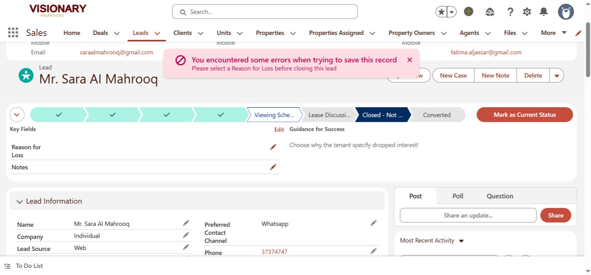 Validation Rule to prevent users from closing a lead without a Reason