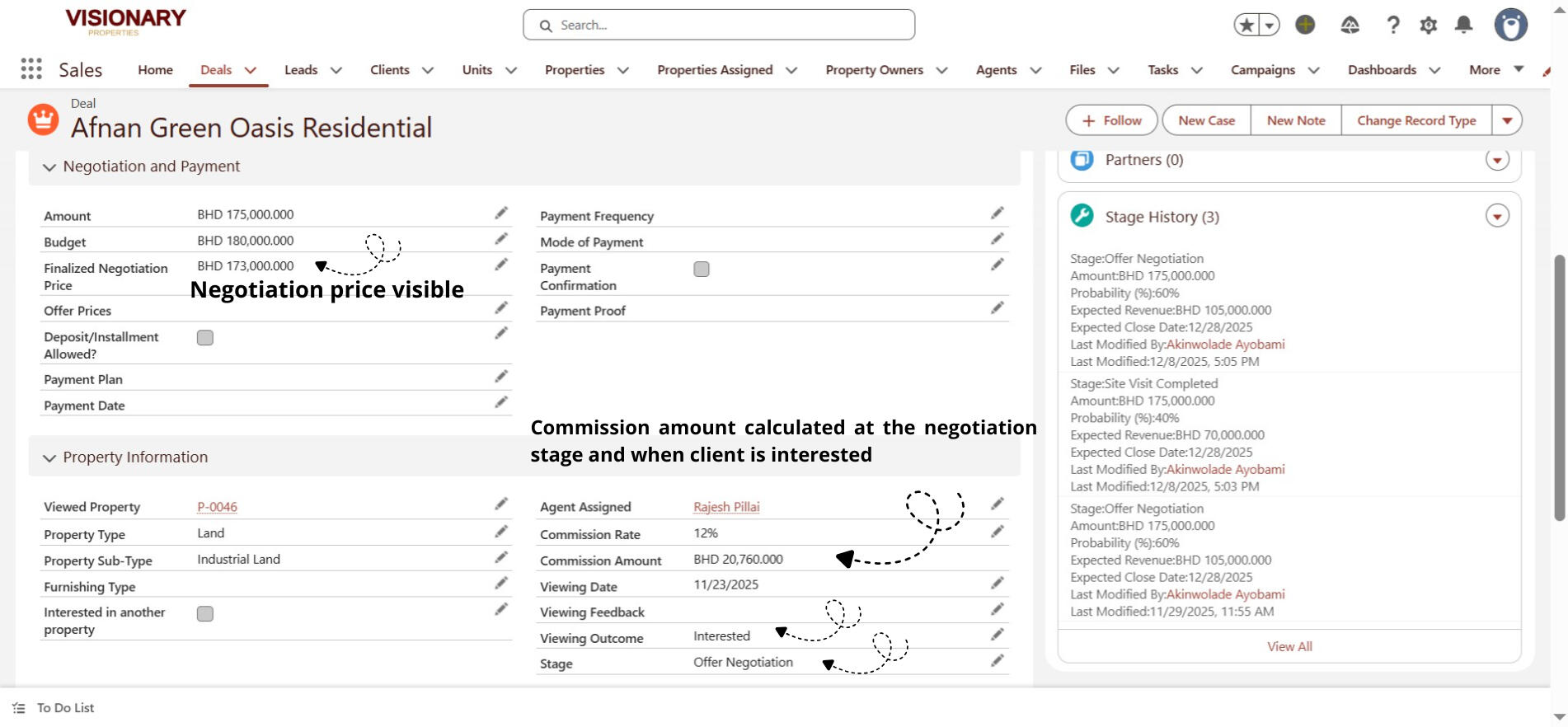 Commission at deal level