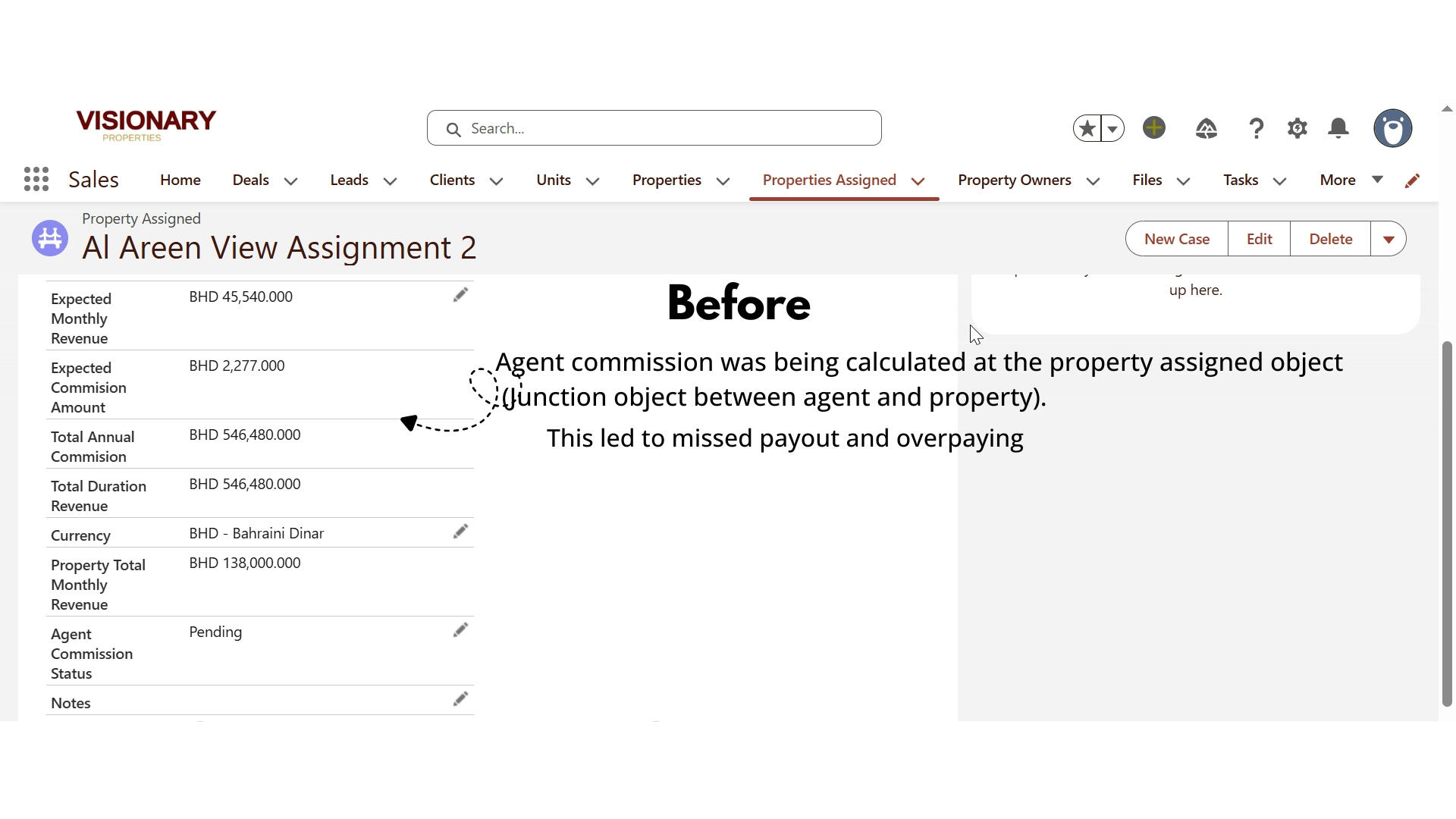 Agent Commission calculated at the junction object level