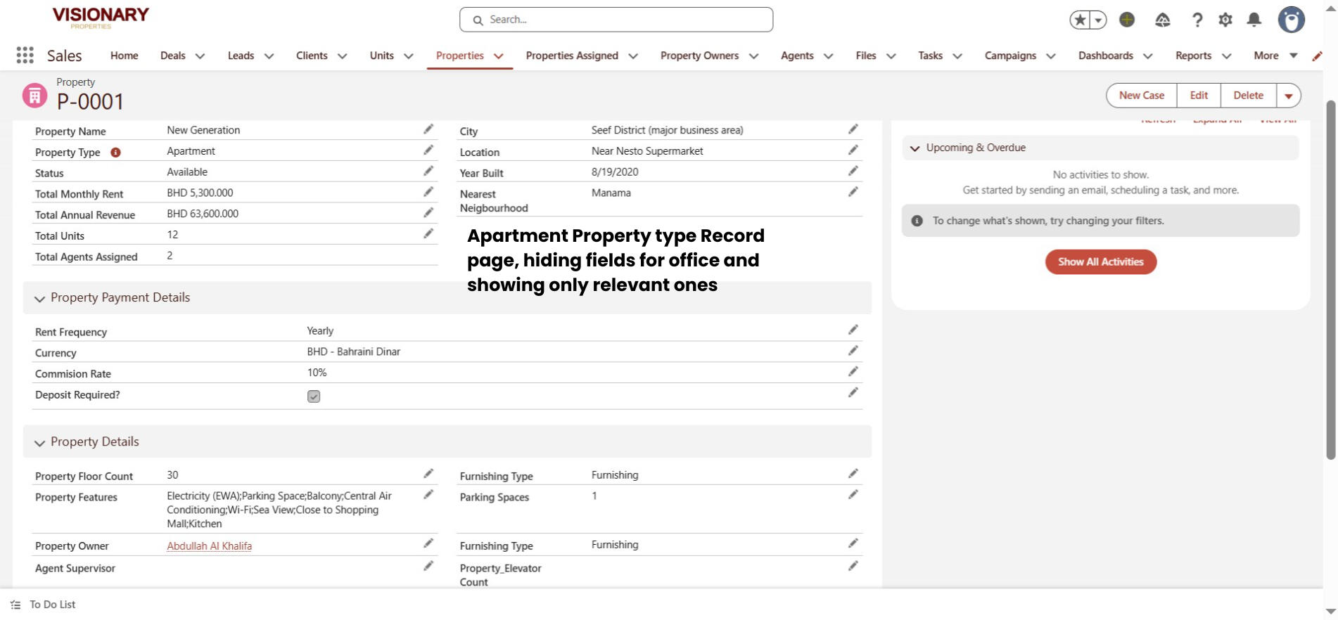 Apartment Record Page