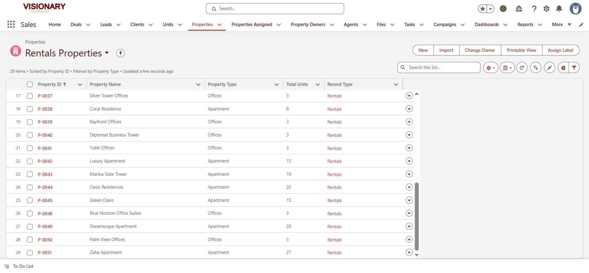 Rental Property Record Type